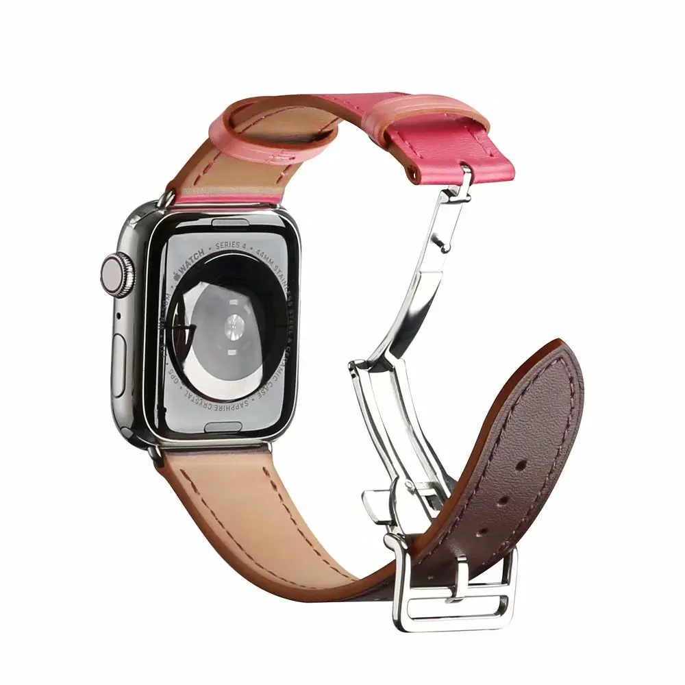 Leather Loop 41/45mm for Apple Watch Band SE7 6 5 4 3 2 1 Single Tour Deployment Buckle Strap Correa for iwatch 42/38mm 40/44mm