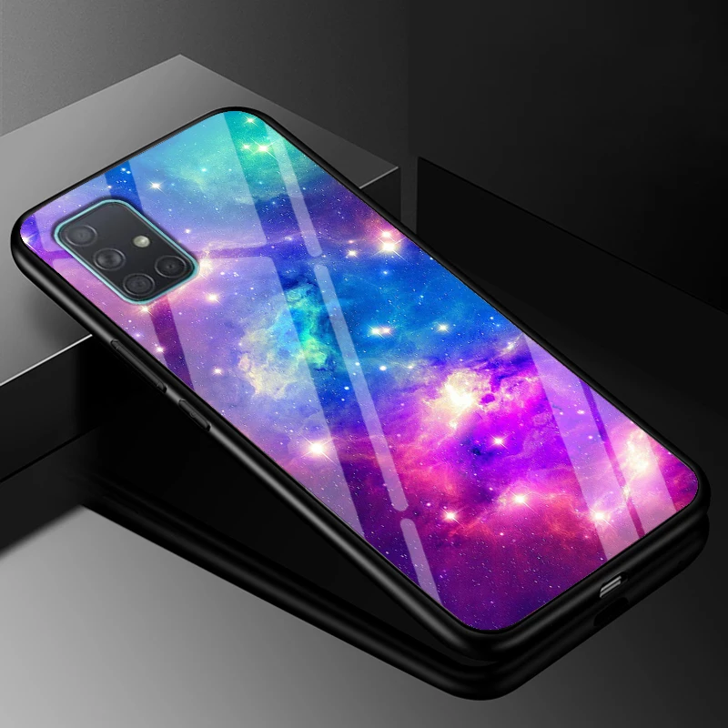 Tempered Glass Case for Samsung A71 A51 S10e S20 S10 Ultra Plus Cover A70 A50 A40 A20S A10 S9 S8 Plus S7 Edge Lite Hard Case