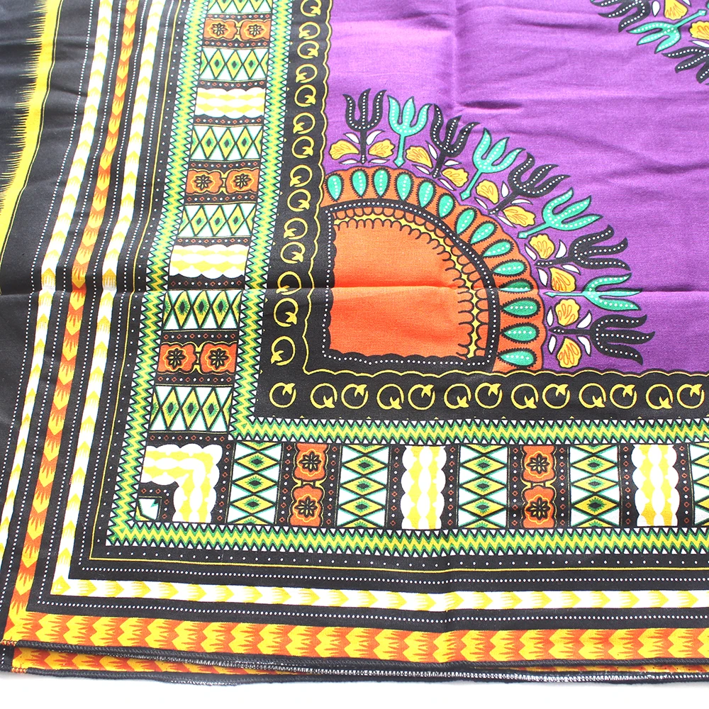 2019 Newest 100% Cotton African Dashiki Pattern Printed Purple Color Africa Ankara Fabric