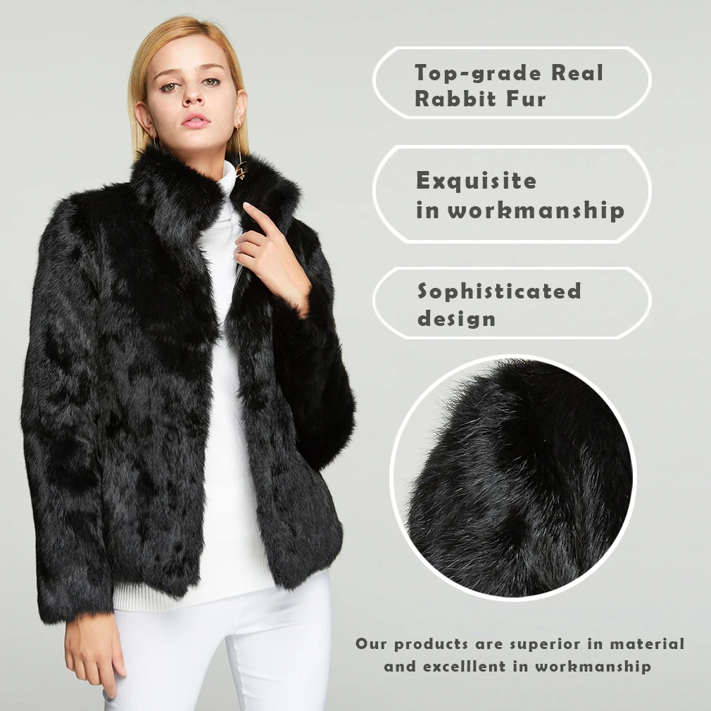 Women\'s Coats Real Rabbit Fur Coat Winter Real Fur Jacket Color Optional Women Jacket Womens Spring Jackets Fur Story FS151249