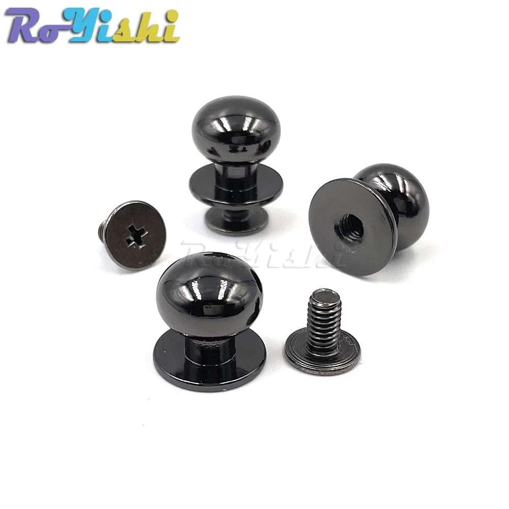 10 Sets 4/5/6/7/8/9/10MM Round Knob Rivets Metal Monk Head Screws Studs Alloy Nail Buckle Tack Cloth Button Bag Leather Crafts