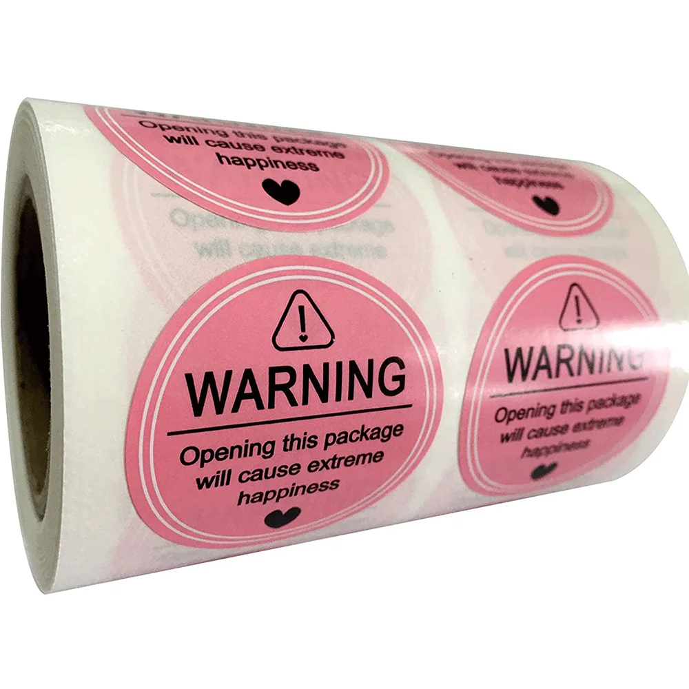 Pink Extreme Happiness Package Stickers 1.5 Inch Round Large Small Business Thank You Labels for Business