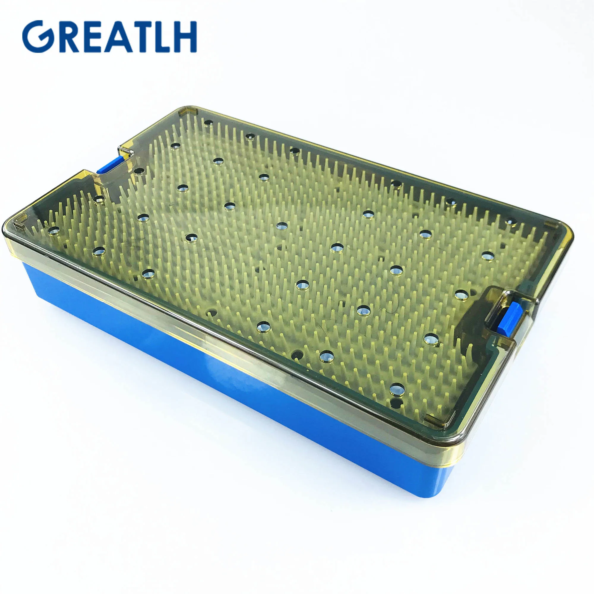 Autoclavable Double Layer Silicone Sterilization Tray Case with Silicone Mat Disinfecting Box Surgery Instrument 3Types Optional