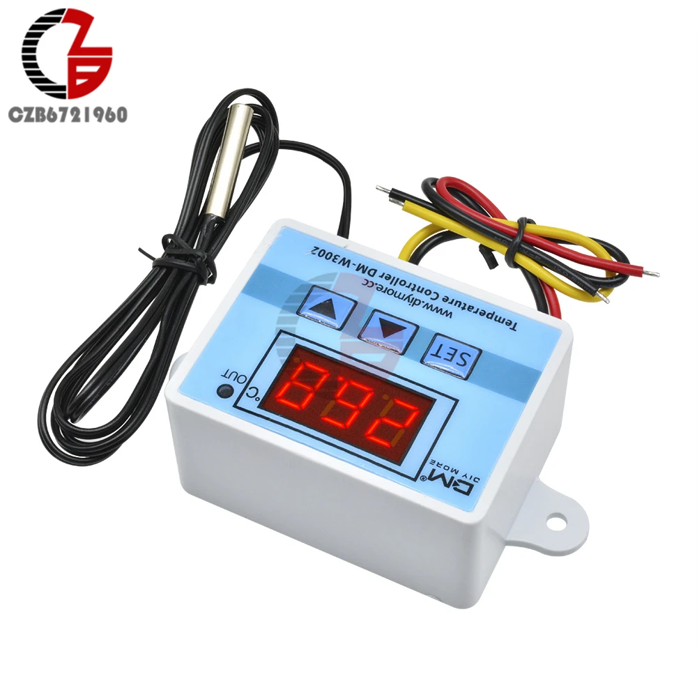 W3001 W3002 12V 24V 110V 220V LED Digital Temperature Controller Thermostat Thermometer Incubator Fridge Heating Cooling Heater