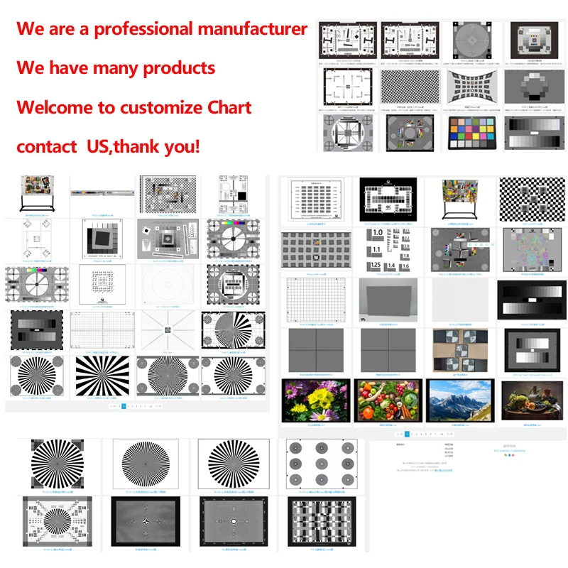 280X210X0.25mm JEITA Test Chart II Resolution Chart Test Chart The Wedge Graph Is In The Range of 200-800TVline. Customized