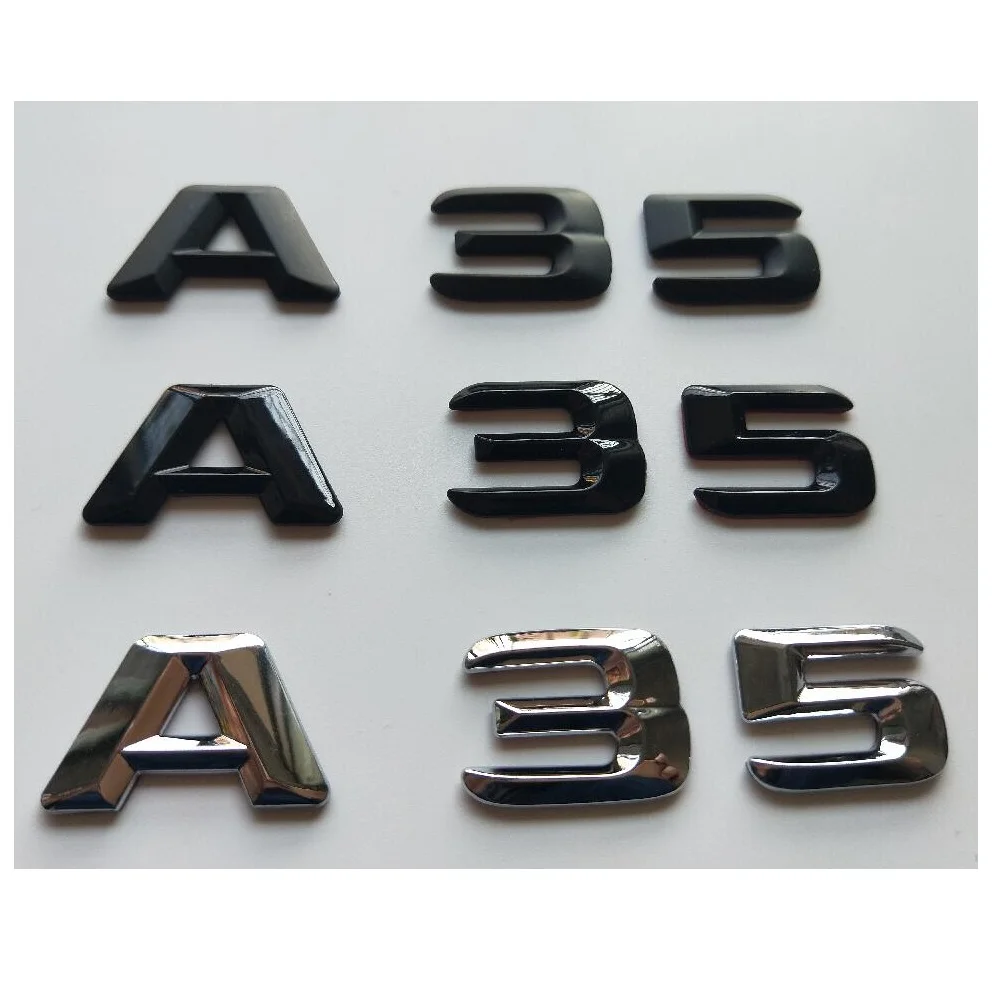 3D Font Letters Number A 3 5 Rear Trunk Lid Emblems Badges Sticker for Mercedes Benz W177 A35 A 35 AMG