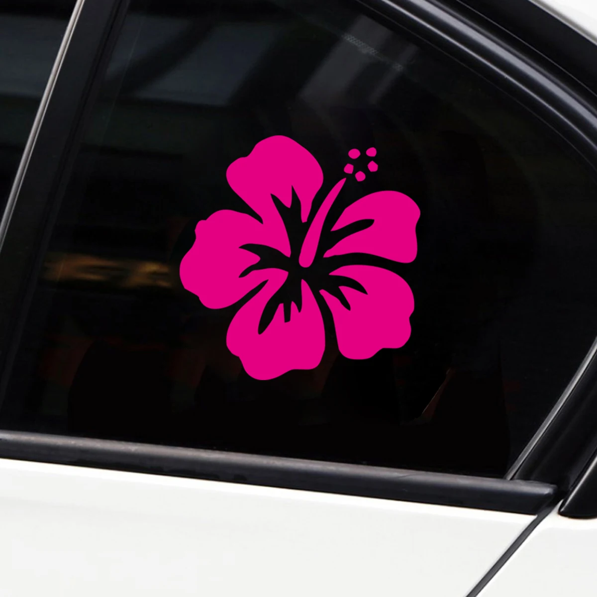 11.3x11.4cm Hibiscus Flower Car Sticker Beauty Decal For Cars Auto Motorcycle Bumper Window Door Body JAYJOE  Vinyl Car Stickers