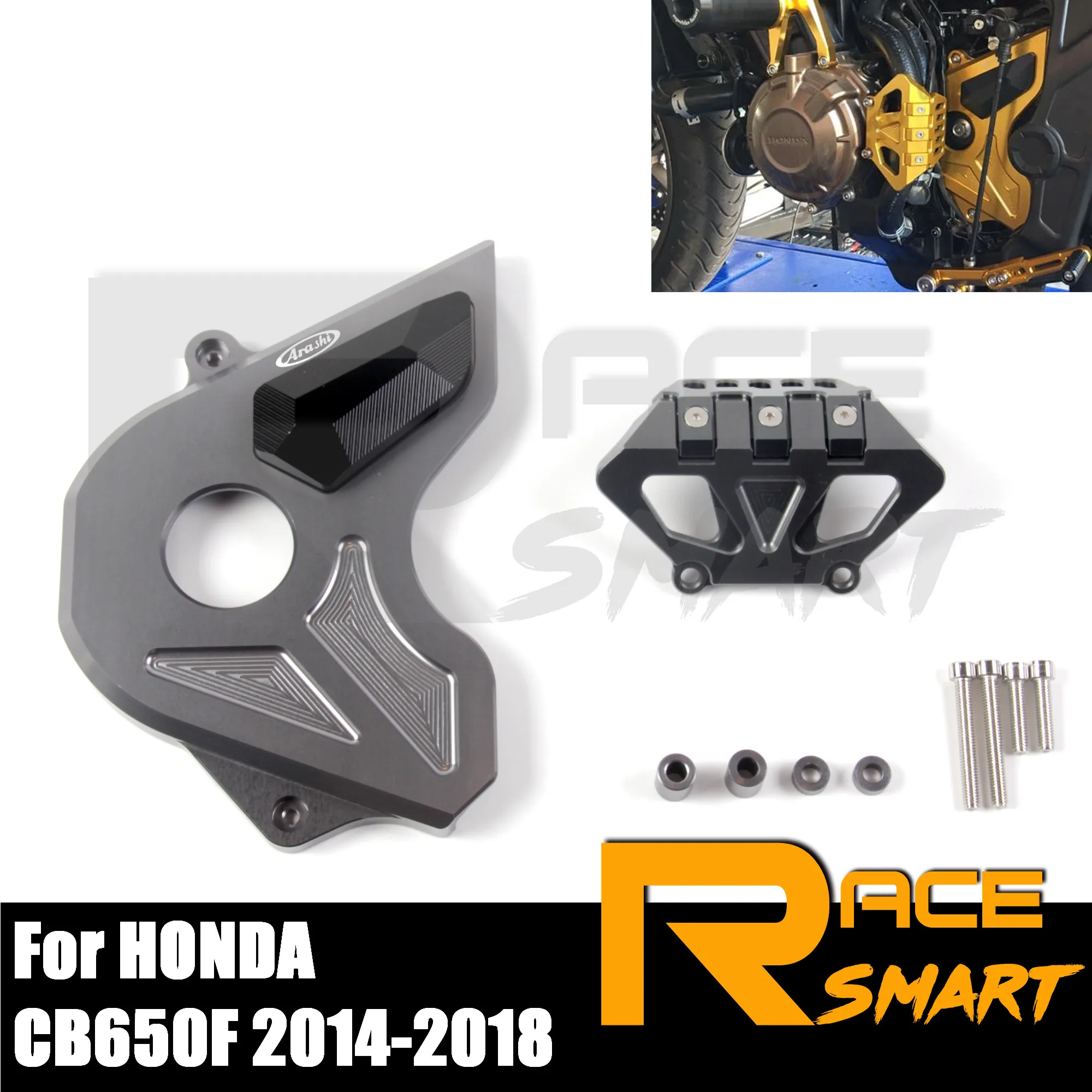 

CB650F 1Set Motorcycle CNC Aluminum Engine Motor Front Sprocket Cover Prodector Decor For HONDA CB650 F 2014 2015 2016 2017 2018