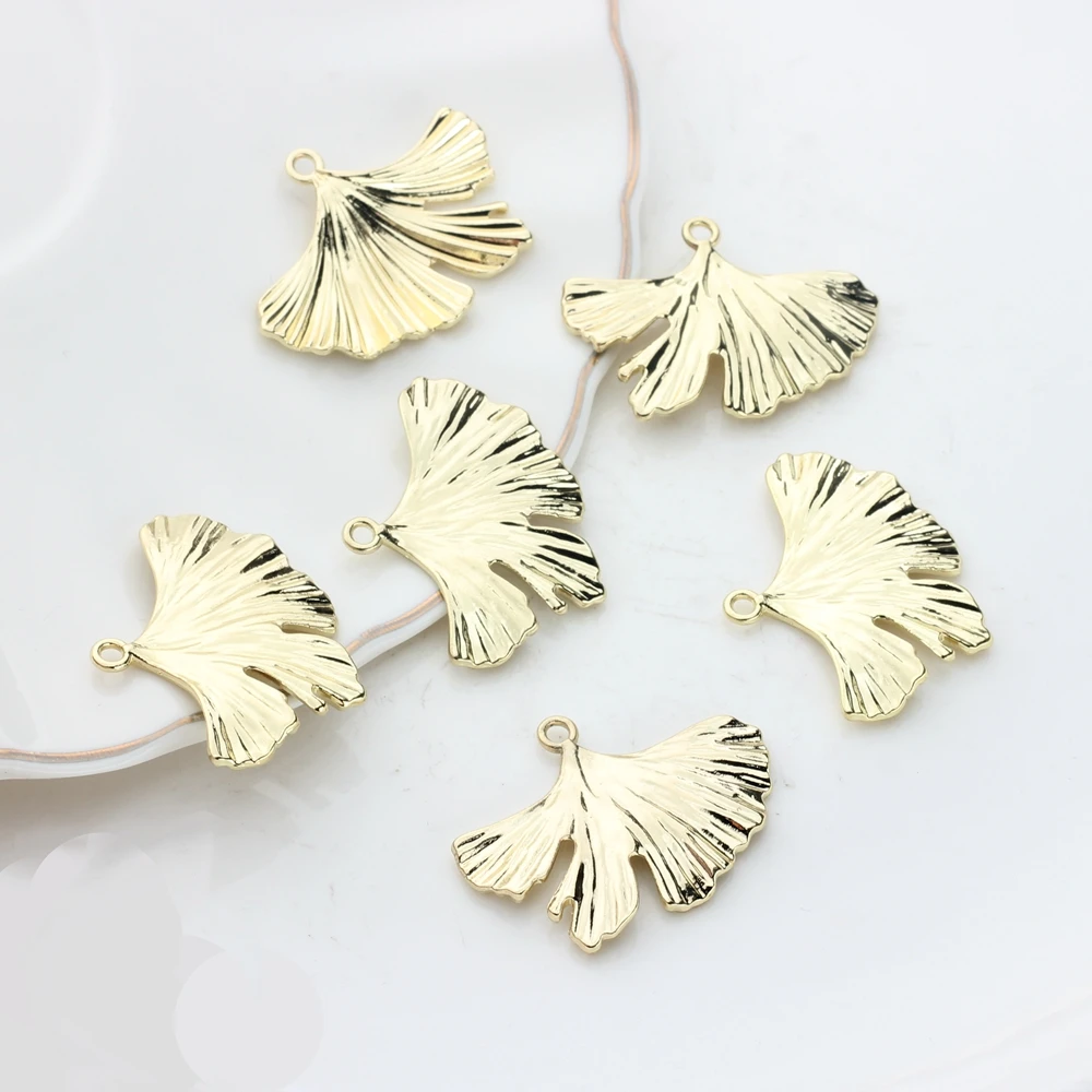 Zinc Alloy Ginkgo Biloba Leaves Charms Pendant 6pcs/lot For DIY Fashion Earrings Jewelry Making Accessories