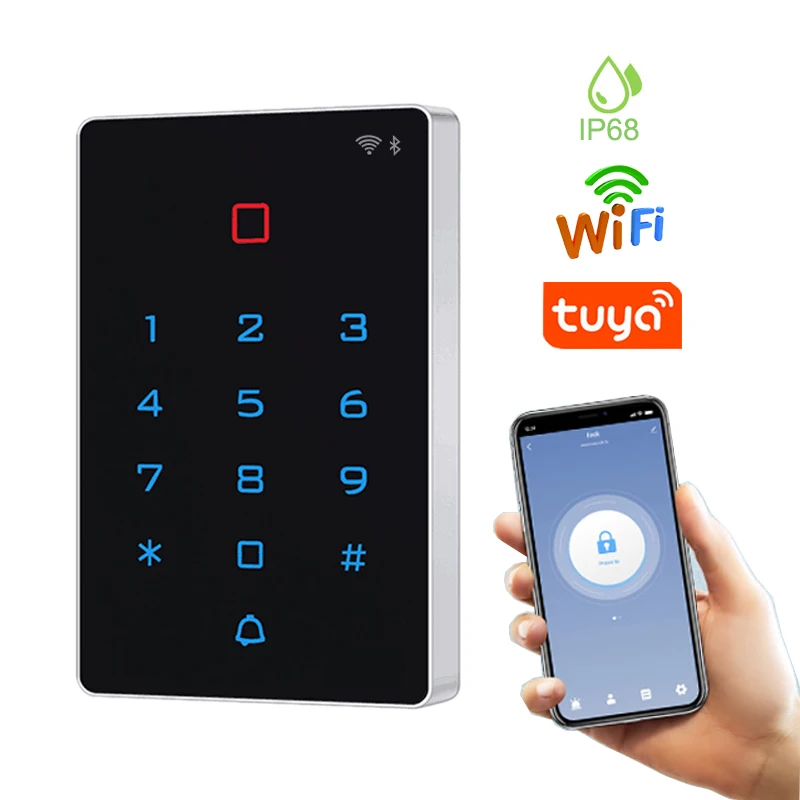 T12 WIFI Tuya Smart Door Lock Waterproof Door Access Control System Standalone Keypad RFID Card Door Entry Access Controller