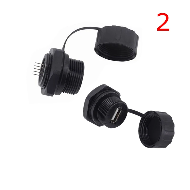 مقابس طيران مقاومة للماء USB 2.0 ، محول أنثى M20 M25 ، لوحة تثبيت ، 5 دبابيس ، XHP ، النوع B ، أنثى ، IP68