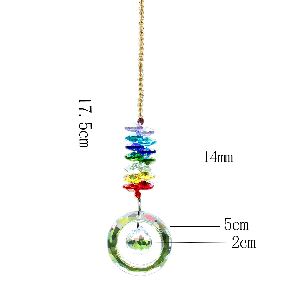 Prisma de cristal de Chakra, cuentas de bolas de guirnalda de cristales de arcoíris DIY, piezas de candelabro, colgantes, decoración de jardín y boda