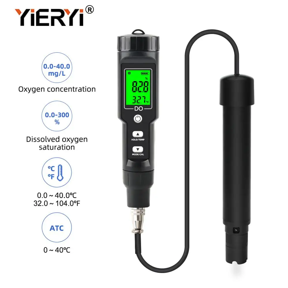 Yieryi Digital Do9100 Dissolvido Medidor de Oxigênio Aquário Fazer Tester Água do Mar Água Doce Tanque de Peixes Aquacultura Qualidade da Água Detector
