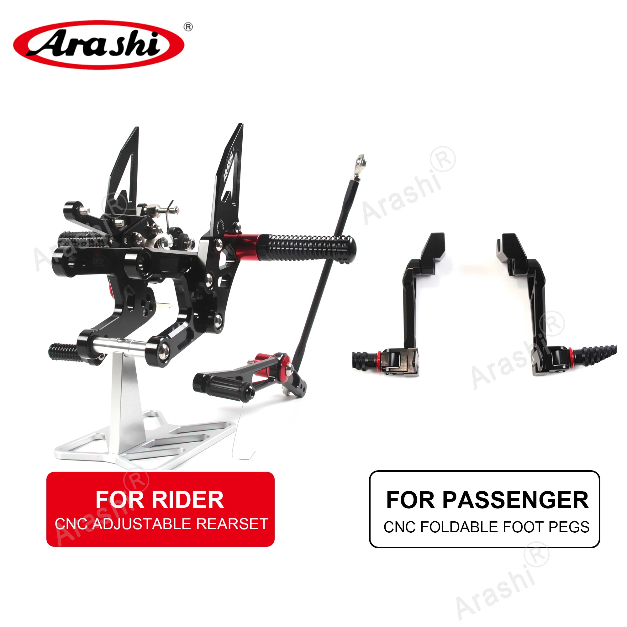 

Arashi Rider + Passenger YZF R6 2006-2016 1Set CNC Adjustable Foot Pegs Pedals Footrests For YAMAHA YZF-R6 2012 2013 2014 2015