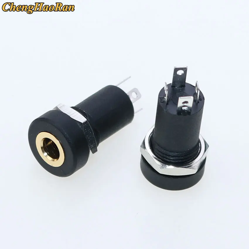 5PCS PJ Series 3.5mm Stereo Female Socket with Screw 3.5 Audio Headphone Jack 3P Vertical Double Channel Connector 392 399 3640