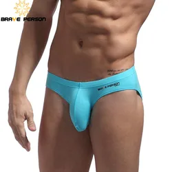 BRAVE PERSON-ropa interior Sexy para hombre, calzoncillos convexos en U con bolsa para pene grande, calzoncillos de algodón, Bikini, gran oferta