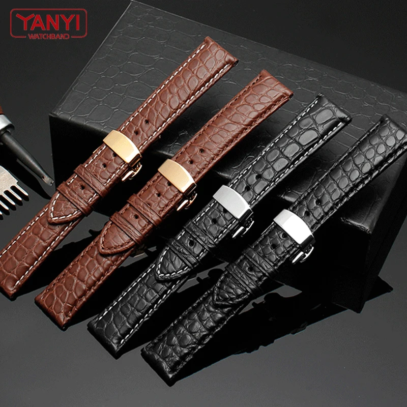 Alligator Leather Watchband 18mm 20mm 21 22mm Genuine leather bracelet high-grade watch band handmade strap watches accessories