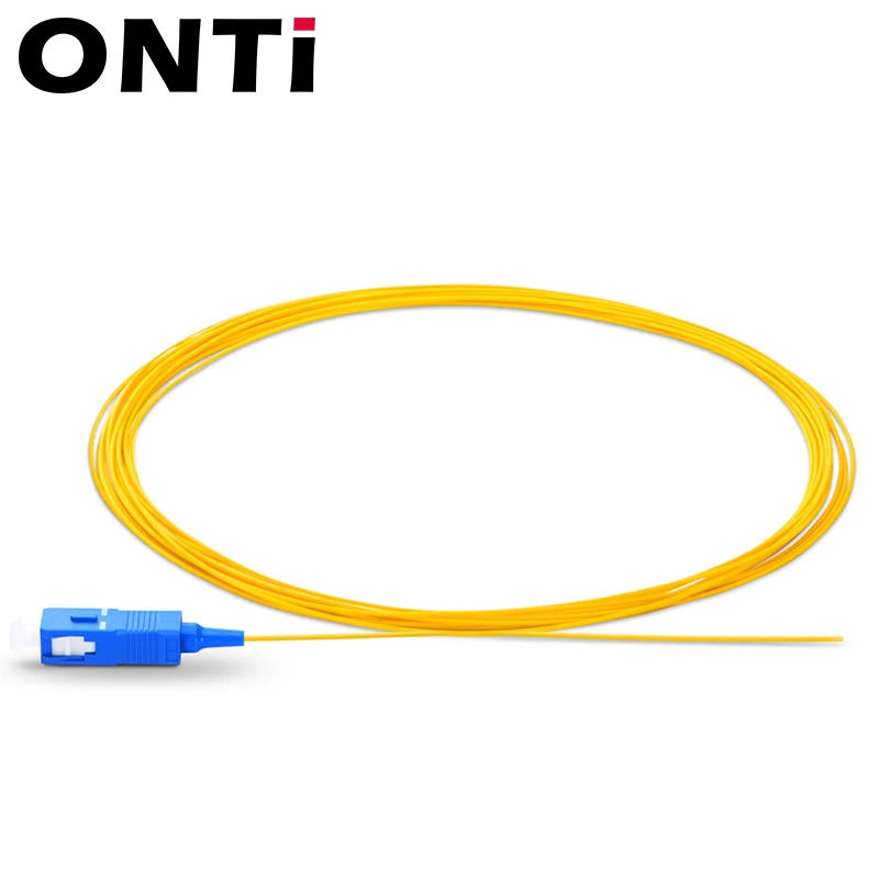 ONTi 20/50/100/200PCS/Lot SC APC / UPC Fiber Pigtail Simplex 9/125 1M Single Mode Fiber Optic Pigtail 0.9mm