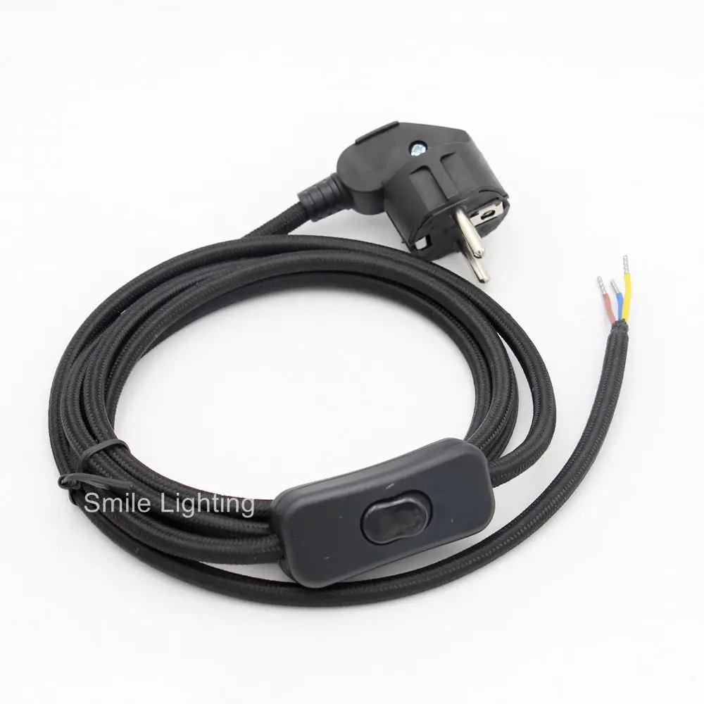 250V AC Electric Power Cords with EU Plug Schuko Type F Power Cable Cord with on off Switch