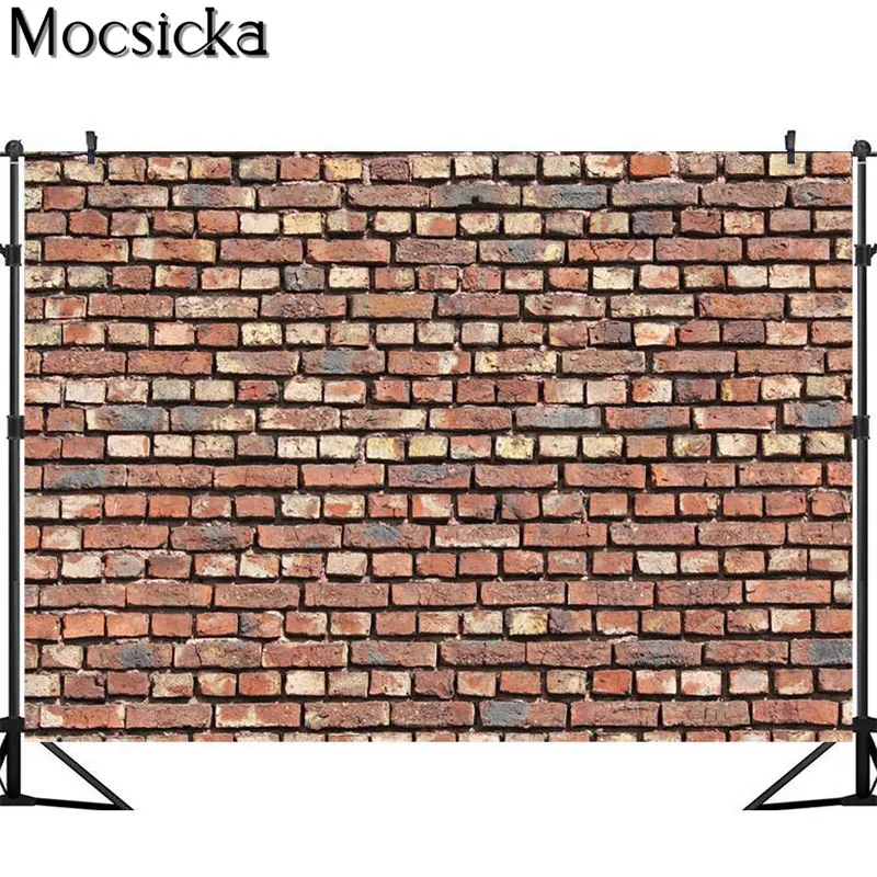Винтажный фон с изображением красной кирпичной стены для портретной фотосъемки новорожденных девочек и взрослых