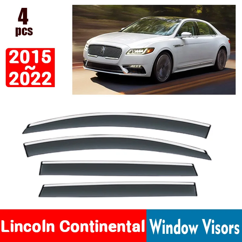 FOR Lincoln Continental 2015-2022 Window Visors Rain Guard Windows Rain Cover Deflector Awning Shield Vent Guard Shade Cover