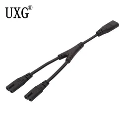 1PC IEC 320 C8 2Pin Male To 2 X C7 Female Y Split Power Cable About 28CM IEC 320 C7 To C8 Extension Cords C8 Male To C7 Female