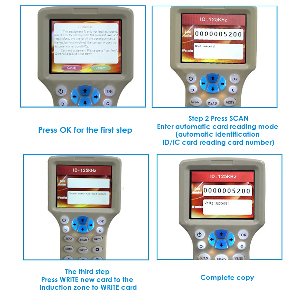 Full Frequency Ic/Id Rfid Lezer Smart Card Writer Encryptie Replicator Cuid Fuid Copier Tag Duplicator