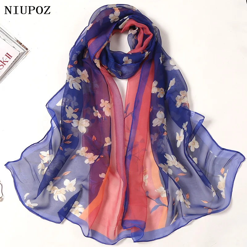 Cor múltipla folha de lótus flor chiffon georgette bandana cachecol feminino foulard longo xale verão elegante hijab 50*160cm