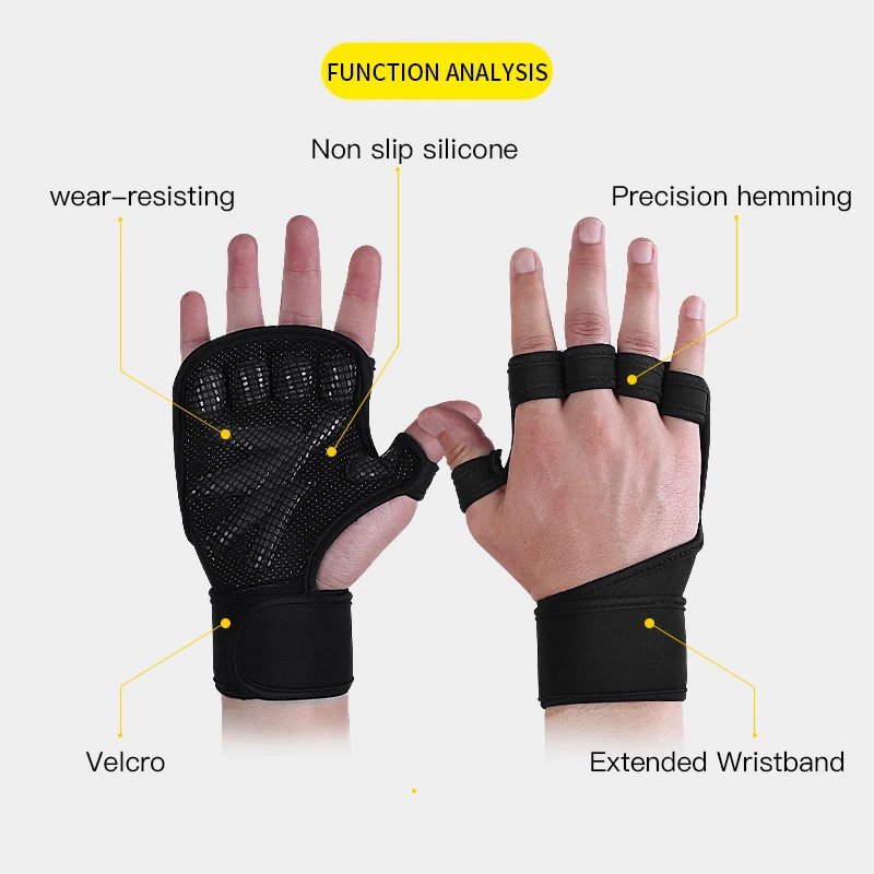 Hand Grip Silicone Thicker Sponge Crossfit Gymnastics Guard Palm Protectors Glove Pull Up Bar Weight Lifting Glove Gym Gloves