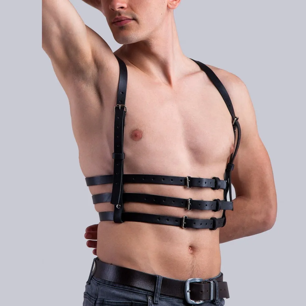 

Goth Chest Harajuku PU Leather Harness Bondage Belts Gay Role Play Underwear Retraints Sculpting Waist Suspenders Belt