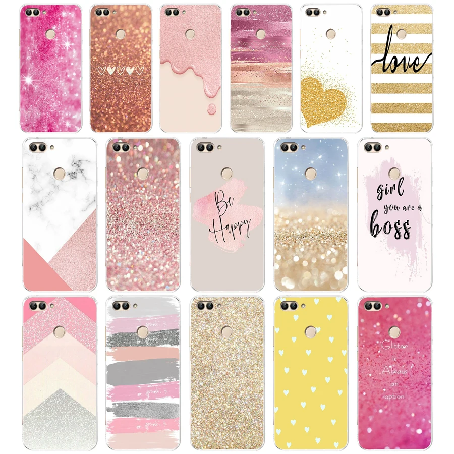 70SD Glitter Bling Powder gift Soft Silicone Tpu Cover phone Case for huawei Honor 8 9 Lite 8X p 9 lite 2016