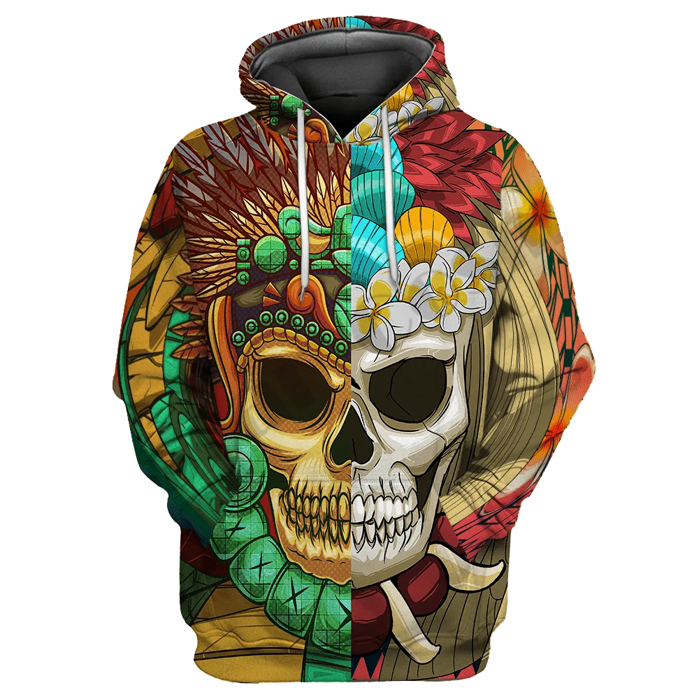 

PLstar Cosmos Newest 3Dprinted Skull Native Pattern Culture Harajuku Premium Streetwear Unique Unisex Hoodies/Sweatshirt/Zip B-1