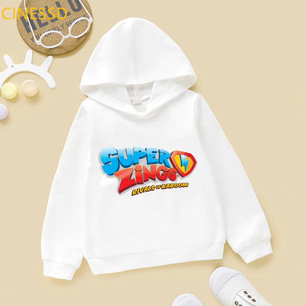 Kawaii Kids Clothes Lovely Super Zings Serie Cartoon Print Sweatshirt Girls/Boys Hoodie Harajuku Children Clothing Tracksuit