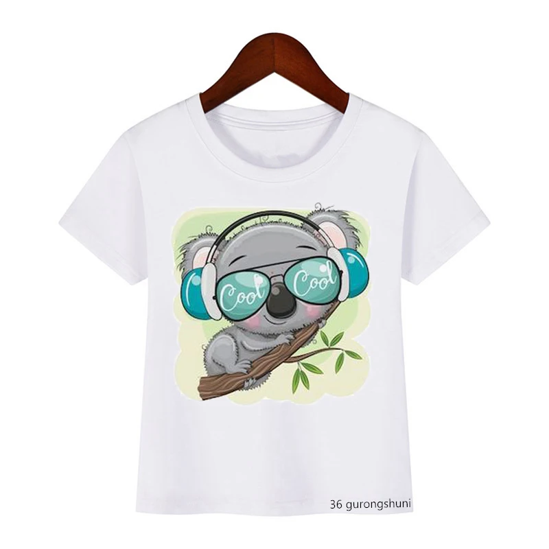 Children tshirt cute koala in the tree cartoon print boys t shirt summer fashion girls t-shirt casual kids tshirt camisole tops