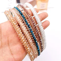 2020 New Classic Fashion Three Rows Color Headband Crystal Hairband Festival Hair Rhinestone for Women Girl Accessories Headwear