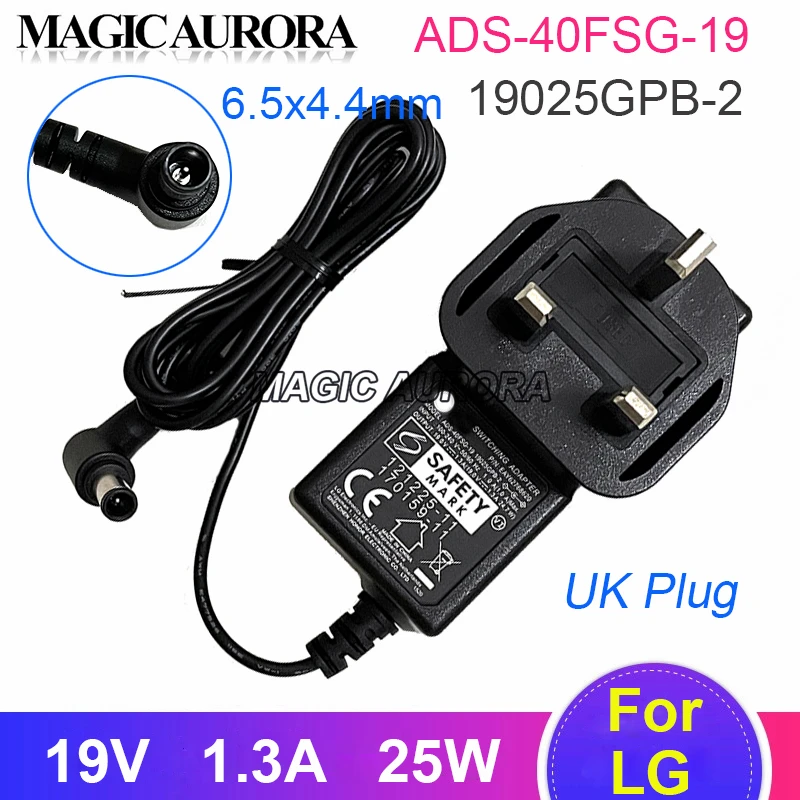 

Original UK 25W 19V 1.3A ADS40FSG-19 Adapter Charger For LG LED Monitor IPS224 23ET83V E2242C E2249 19025GPG E1948S Power Supply