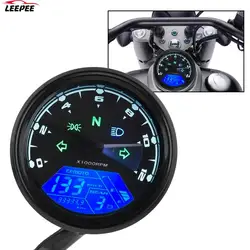 12V Motorcycle Speedometer Tachometer Fuel Meter Dashboard Gauges Dial Odometer LCD Digital Indicator Moto Accessories Universal