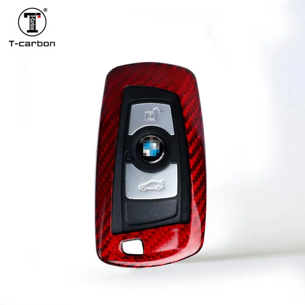 

T-carbon Carbon Fiber Car Key Case Fob Cover For BMW 520 525 F30 F10 F18 118i 320i 1 3 5 7 Series X3 X4 M3 M4 M5