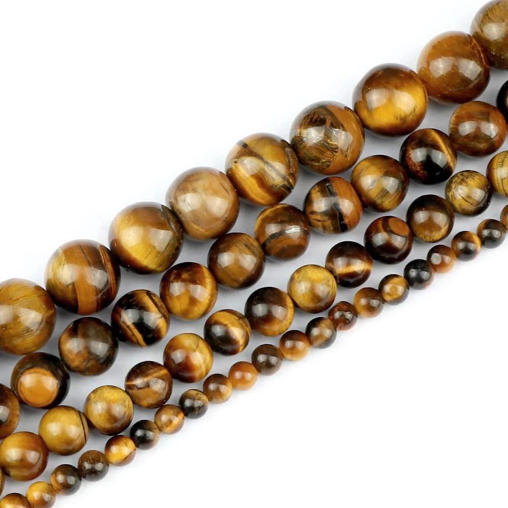 Wholesale Natural Stone Beads 4 6 8 10MM Tiger Eye Onxy Loose Stone Beads Jewelry Accessories For DIY Making Bracelet Necklace