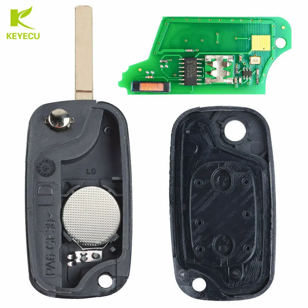 KEYECU Replacement Uncut Flip Remote Key 3B 433MHz PCF7961M 4A for Lada Granta Kalina Priora Vesta X-RAY XRAY 2015-2019 TWB1G767