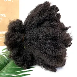 Lock Human Hair Extensions Mongolian Afro Kinky Curly Hair Weave 4B4C Kinky Coilly Bulk Hair Bundles For Women Natural Black