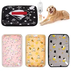 40*60cm Pet Electric Blanket Waterproof Electric Heating Dog Bed Mats Adjustable Temperature Heating Chair Cushion Cats Bed Pad