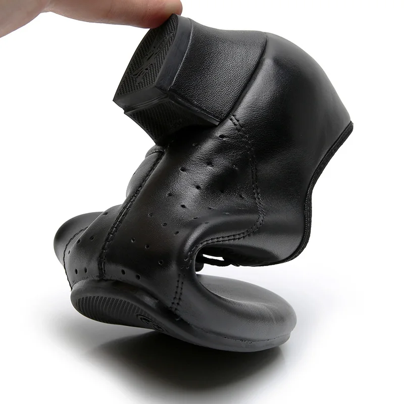 DIPLIP-zapatos de baile de cuero de grano completo para hombre, calzado negro de tacón bajo para baile de salón, tango, salsa, rumba, zapatos Latinos
