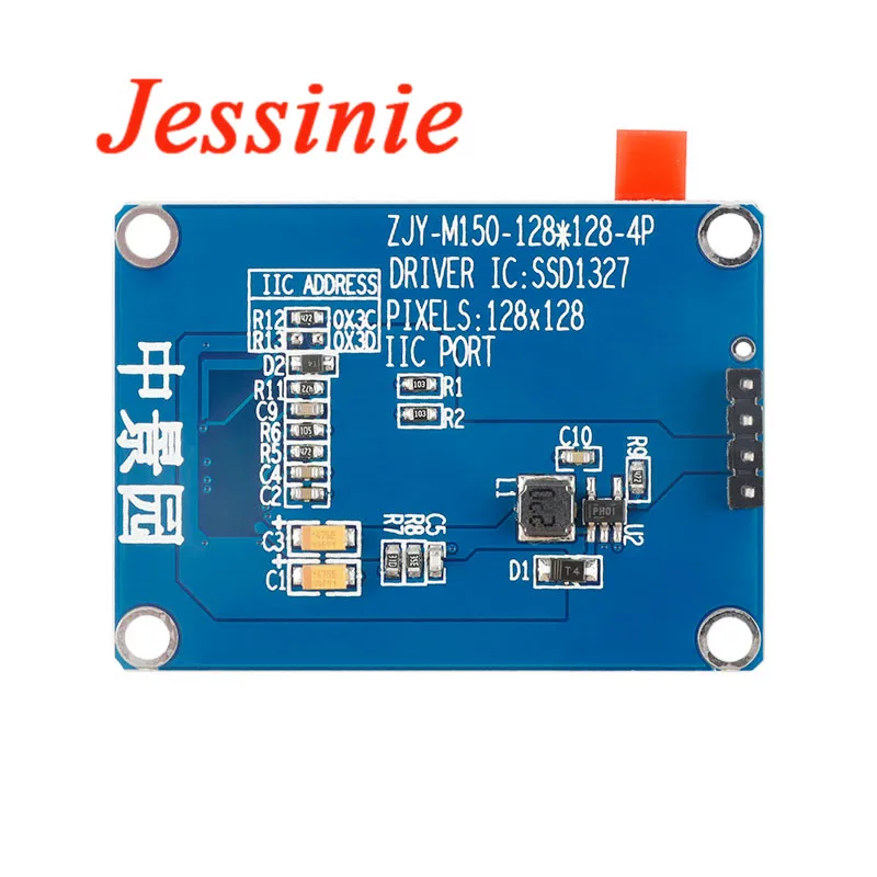 Módulo de Display LED LCD OLED, Interface para Arduino, Tela 128x128, 128x128, SSD1327, SPI, IIC, I2C, 4Pin, 7Pin