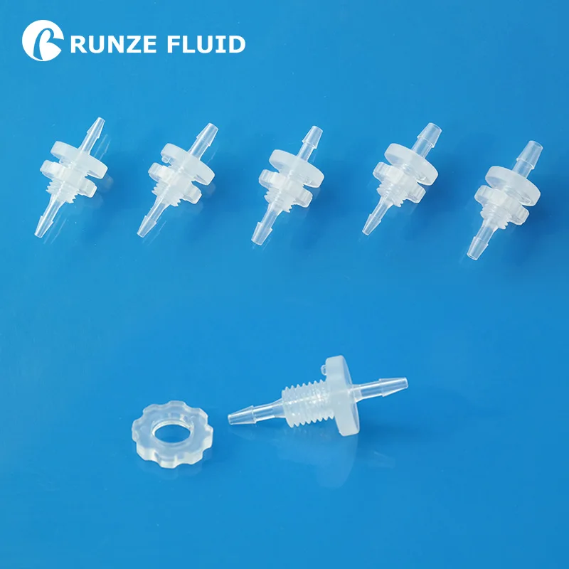 Straight Reducing Barbed Bulkhead Union Panel Mount Plastic Fittings WIth Fixing Nut