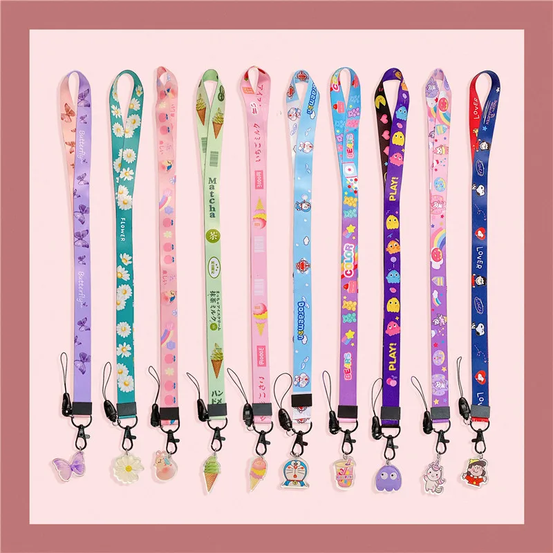 Cute Cartoons Keychain Strap Lanyards for Keys Mobile Phone Hand Cord Card USB Badge Camera Nekband Nurse landyard Neck Strap