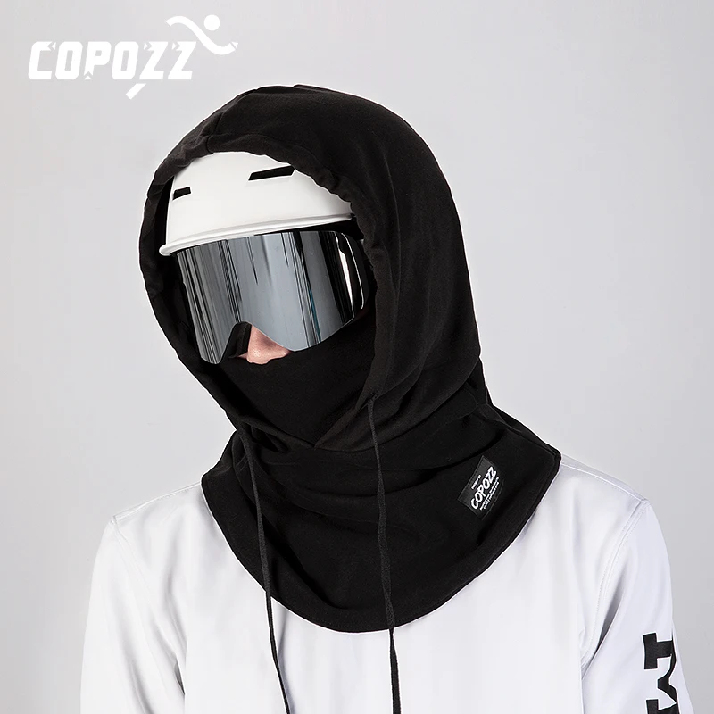 COPOZZ Winter Thermal Fleece Ski Mask Full Face Head Coverings Snowboard Hooded Scarfs Outdoor Sports Cycling Headgear Balaclava