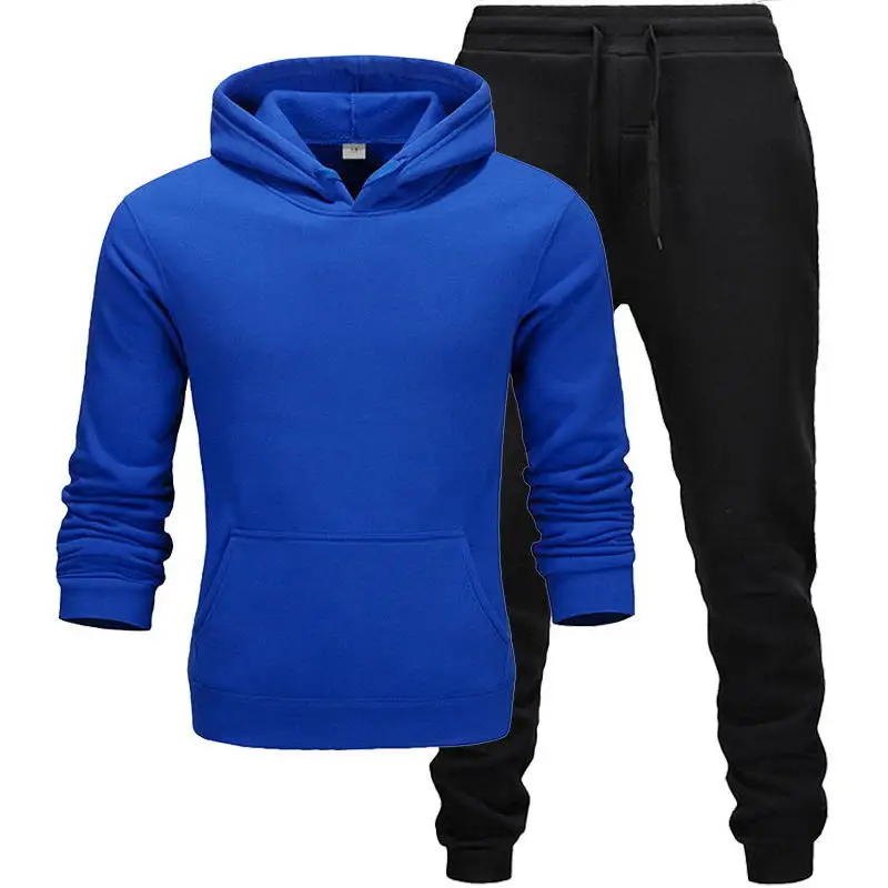 Pop Pop Brand Tracksuit Fashion Men Sportswear Two Piece Sets All Cotton Fleece Thick hoodie+Pants Sporting Suit Male