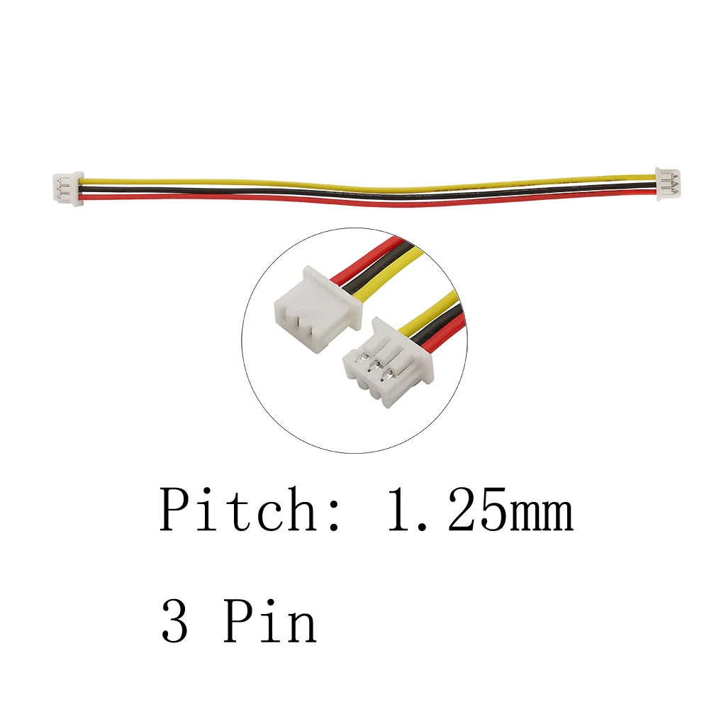 5/10/20Pcs Micro JST 1.25mm 3 Pin Female Plug Wire Connector Double Head JST 1.25 3P Terminals Cable 10cm 15cm 20cm