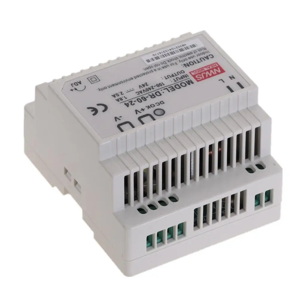 DR-60 DR-45 DR-30 30W 45W 60W Single Output 5V 12V 15V 24V Din Rail Switching Power Supply